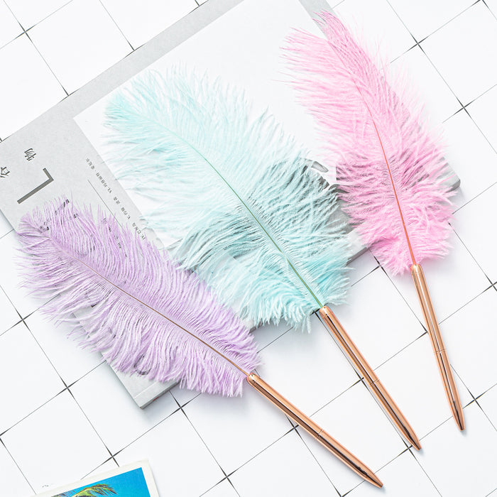 Wholesale feather pen floating graduation design multicolor feather ballpoint pen JDC-BP-Huah037