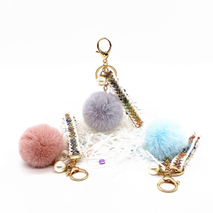 Wholesale Plush Pearl Lanyard Keychain JDC-KC-KaiY005