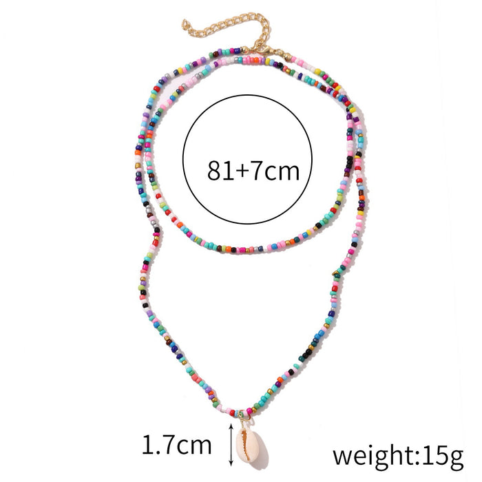 Jewelry WholesaleWholesale Shell Glass Mushroom Pendant Rice Bead Fade Necklace JDC-NE-GSJY007 Necklaces 嘉溢 %variant_option1% %variant_option2% %variant_option3%  Factory Price JoyasDeChina Joyas De China