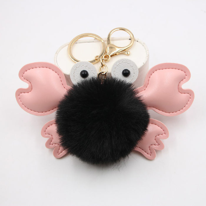 Jewelry WholesaleWholesale crab alloy imitation hair hair ball pendant pom pom keychain JDC-KC-Zuge020 Keychains 祖格 %variant_option1% %variant_option2% %variant_option3%  Factory Price JoyasDeChina Joyas De China