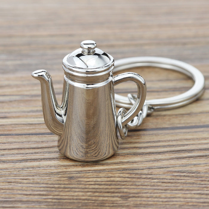 Wholesale Coffee Cup Moka Pot Coffee Appliance Zinc Alloy Keychain MOQ≥2 JDC-KC-XunXin006