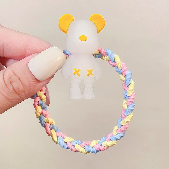 Wholesale spring color violent bear head rope cute cartoon girl hair ring JDC-HS-I411