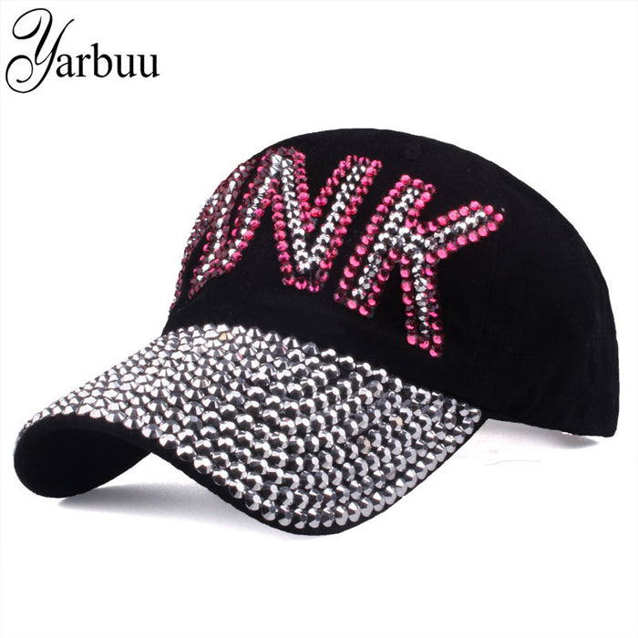 Wholesale Diamond Baseball Cap PINK Letter Peaked Cap MOQ≥2 JDC-FH-TMa004