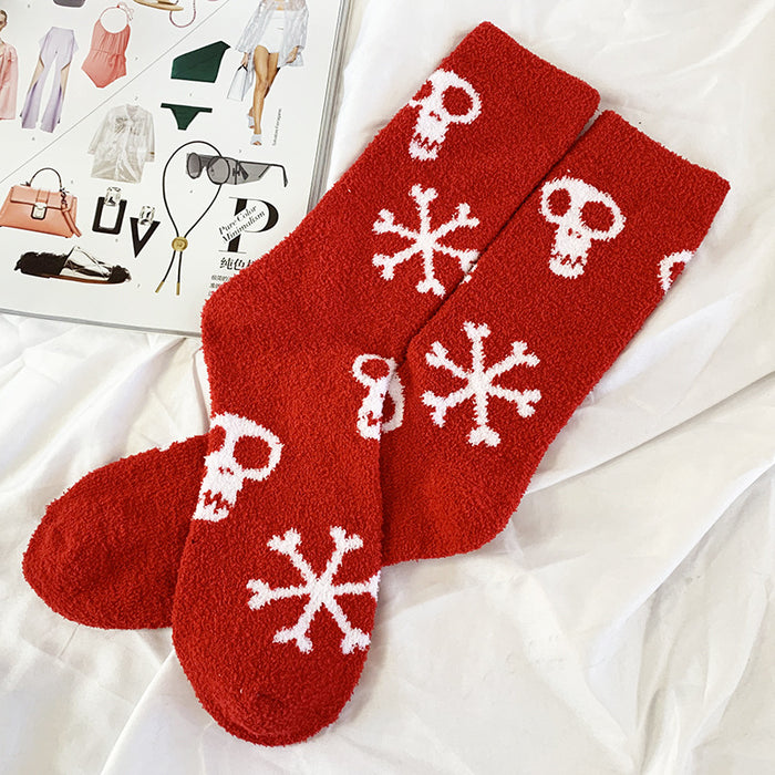 Wholesale Sock Coral Fleece Medium Tube Breathable Sweat-absorbent Christmas JDC-SK-YiYan029