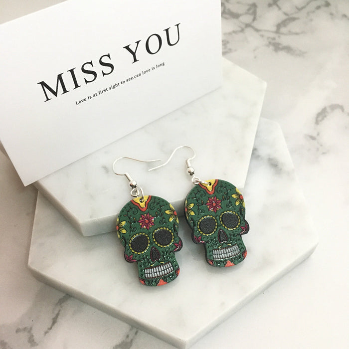 Wholesale Acrylic Skull Drop Earrings JDC-ES-Yiy001