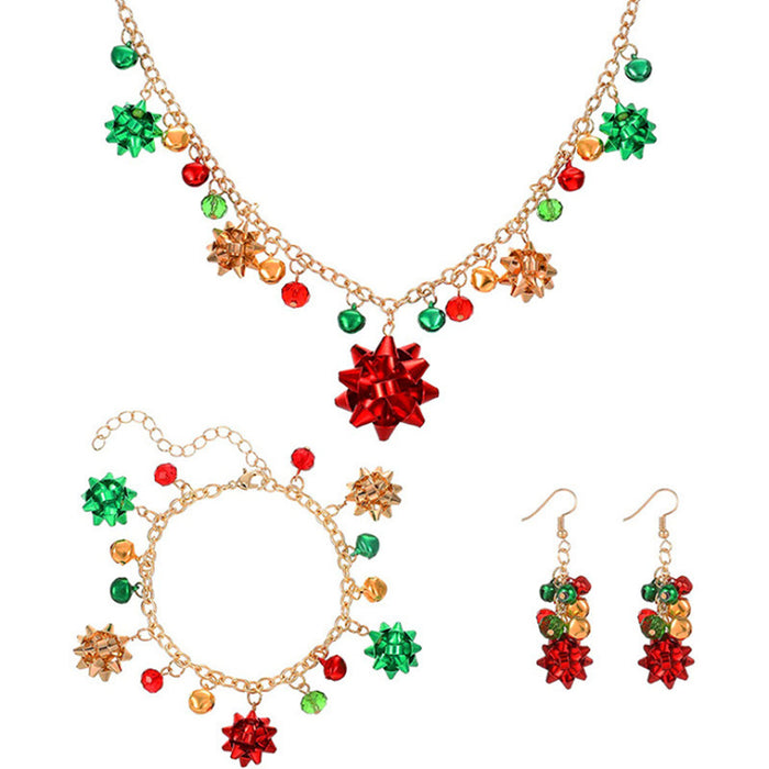 Wholesale Necklaces Alloy Christmas Jewelry Set Colorful JDC-NE-YQL001