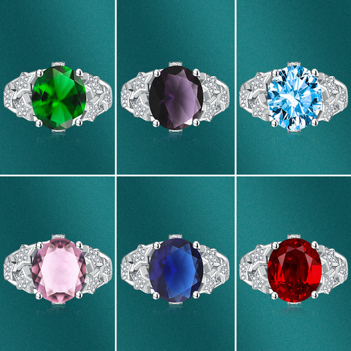 Jewelry WholesaleWholesale Colored Gemstone Copper Silver Plated Rings JDC-RS-BiaoZ002 Rings 标志 %variant_option1% %variant_option2% %variant_option3%  Factory Price JoyasDeChina Joyas De China