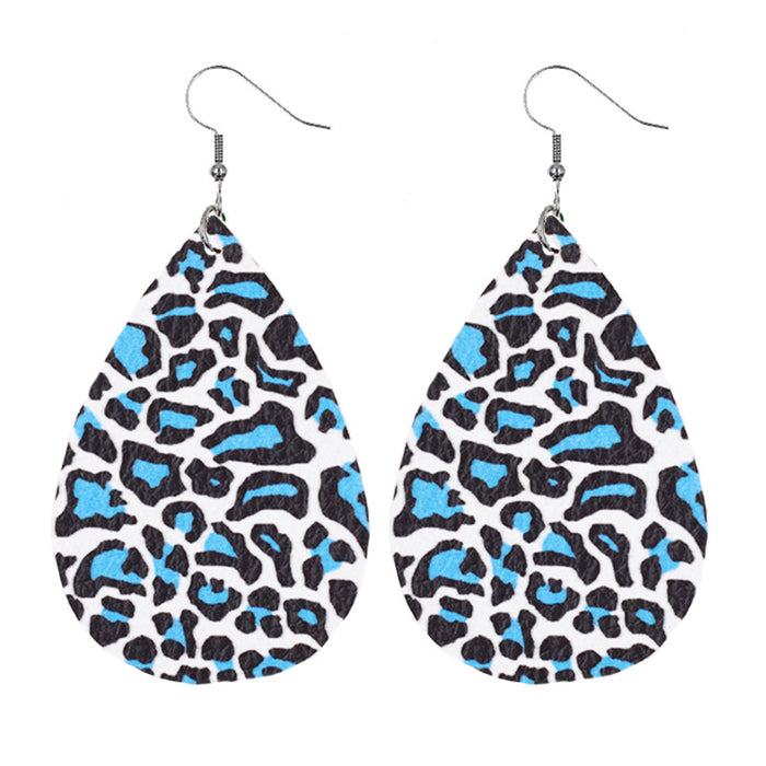 Jewelry WholesaleWholesale Drop Shape Leopard Print PU Leather Earrings MOQ≥2 JDC-ES-Chengy016 Earrings Chengy %variant_option1% %variant_option2% %variant_option3%  Factory Price JoyasDeChina Joyas De China