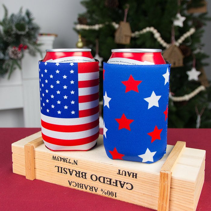 Wholesale 4th of July Independence Day Decorative Can Elastic Diving Cloth Cup Holder JDC-CH-YHang001