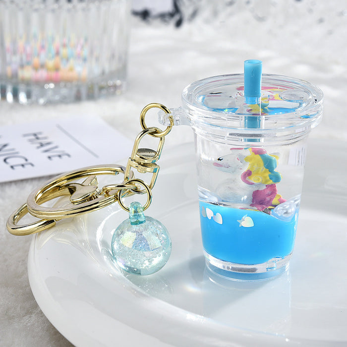 Wholesale Keychain Acrylic Cute Cartoon Quicksand Bottle MOQ≥2 JDC-KC-XLu012