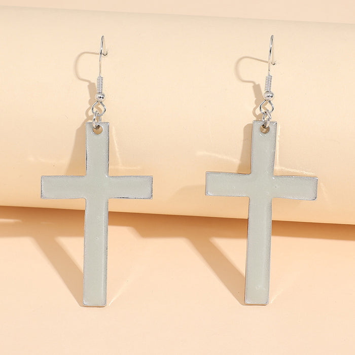 Wholesale Earrings Alloy Creative Luminous Cross JDC-ES-Saip093