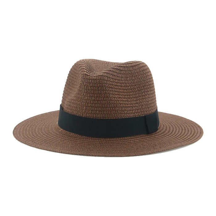 Jewelry WholesaleWholesale Black Belt Outdoor Beach Straw Hat JDC-FH-Guanchuan003 Fashionhat 冠川 %variant_option1% %variant_option2% %variant_option3%  Factory Price JoyasDeChina Joyas De China