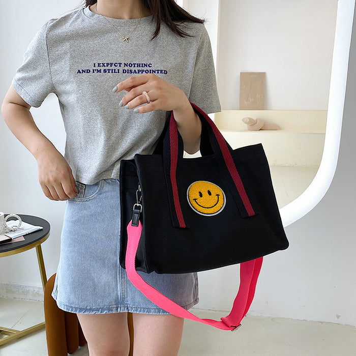 Jewelry WholesaleWholesale Plush Smiley Canvas Tote Bag JDC-HB-Wanan002 Handbags 湾岸 %variant_option1% %variant_option2% %variant_option3%  Factory Price JoyasDeChina Joyas De China