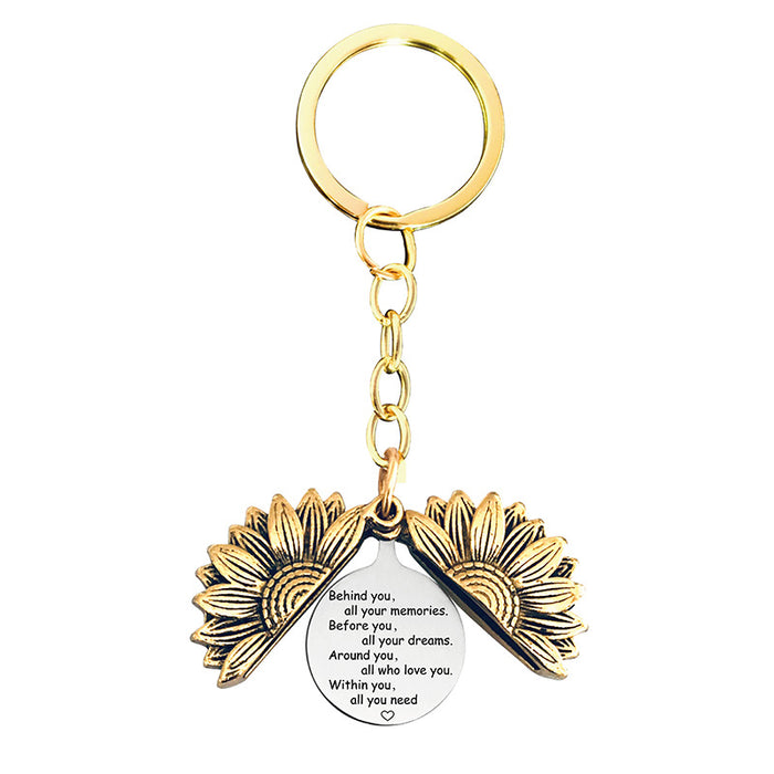 Jewelry WholesaleWholesale Sunflower Graduation Season Electroplated Metal Keychain JDC-KC-GangGu019 Keychains 钢古 %variant_option1% %variant_option2% %variant_option3%  Factory Price JoyasDeChina Joyas De China