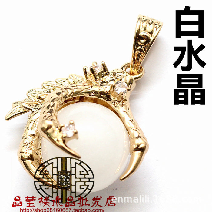 Jewelry WholesaleWholesale golden dragon claw round bead Red Striped Stone Necklace JDC-NE-Jinshe001 Necklaces 烨贝 %variant_option1% %variant_option2% %variant_option3%  Factory Price JoyasDeChina Joyas De China