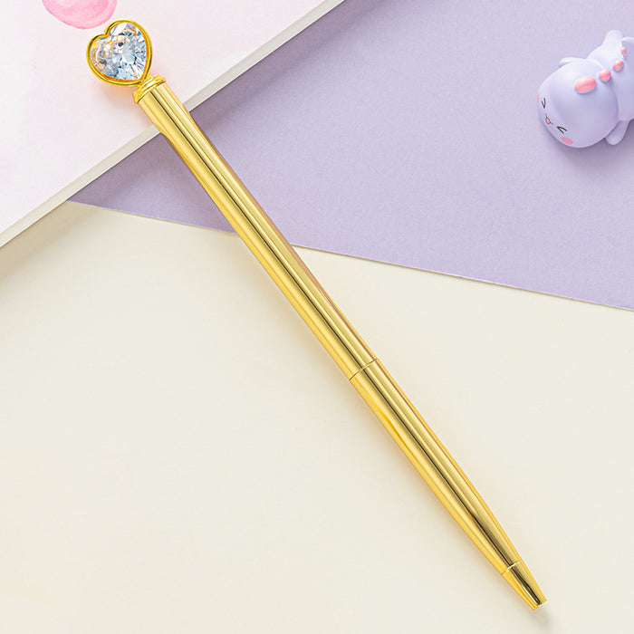 Wholesale Ballpoint Pen Metal Heart Diamond Gel Pen JDC-BP-HongD005