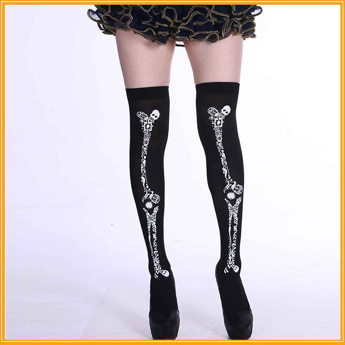 Wholesale Socks Cloth Halloween Skeleton Black Zombie Skull MOQ≥3 JDC-SK-hengz002