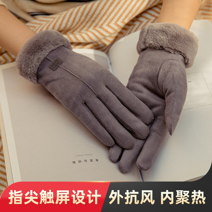 Wholesale Gloves Suede Warm Thick Hair Touch Screen JDC-GS-ZhuX001