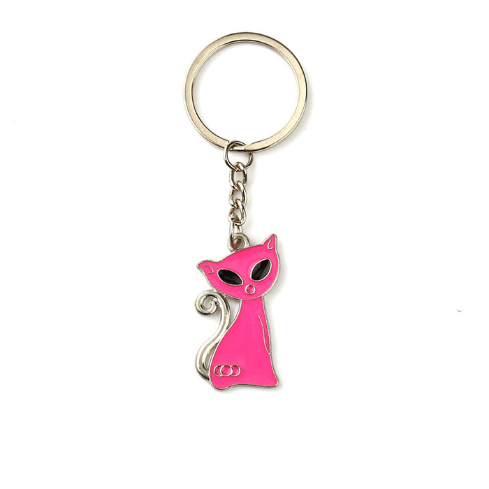 Wholesale Keychain Alloy Cute Cartoon Cat MOQ≥2 JDC-KC-MengO003