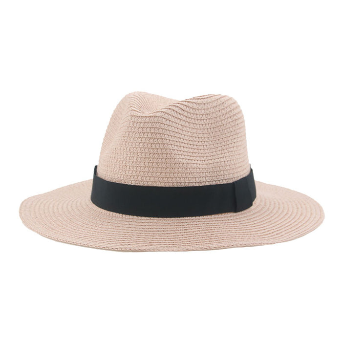 Jewelry WholesaleWholesale Black Belt Outdoor Beach Straw Hat JDC-FH-Guanchuan003 Fashionhat 冠川 %variant_option1% %variant_option2% %variant_option3%  Factory Price JoyasDeChina Joyas De China