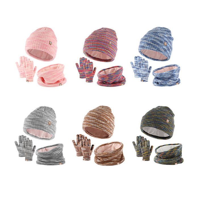 Wholesale Hat Alpaca Winter Kids Knitted Gloves Neck 3pcs Set JDC-FH-HongX006