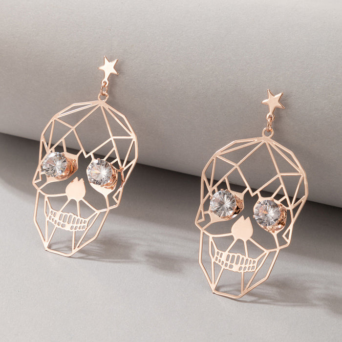 Wholesale Alloy Skull Diamond Earrings MOQ≥2 JDC-ES-lingg001