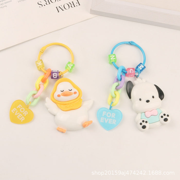 Wholesale Keychain Resin Cute Dog Pendant MOQ≥2 JDC-KC-YiHan028