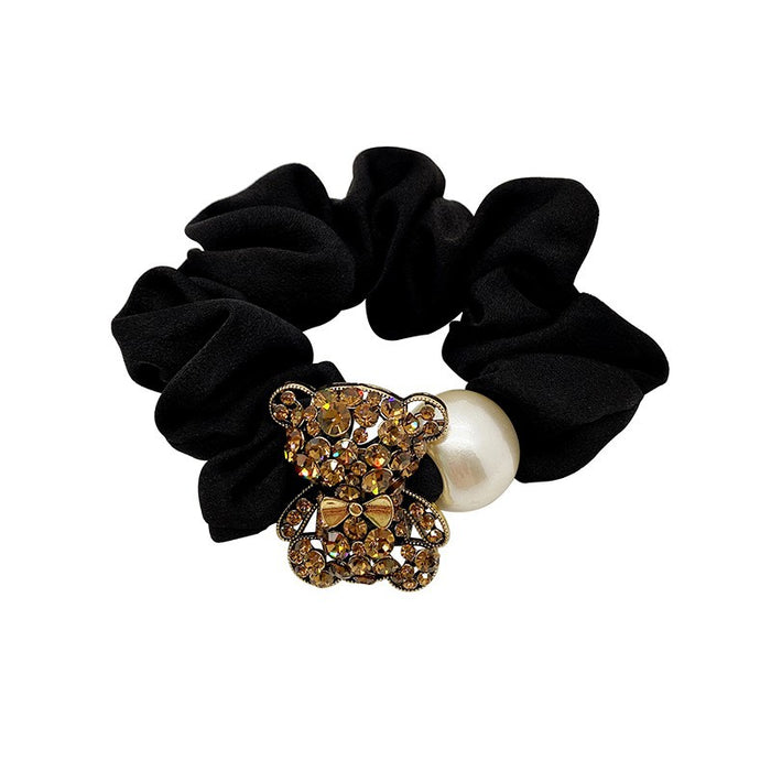 Jewelry WholesaleWholesale satin fashion bear pearl leather band JDC-HS-DouY007 Hair Scrunchies 豆毓 %variant_option1% %variant_option2% %variant_option3%  Factory Price JoyasDeChina Joyas De China