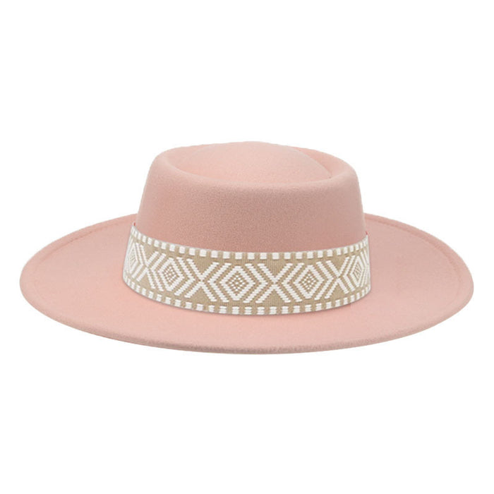 Jewelry WholesaleWholesale Dome Woolen Hat Flat Brim Hat JDC-FH-Guanchuan005 Fashionhat 冠川 %variant_option1% %variant_option2% %variant_option3%  Factory Price JoyasDeChina Joyas De China