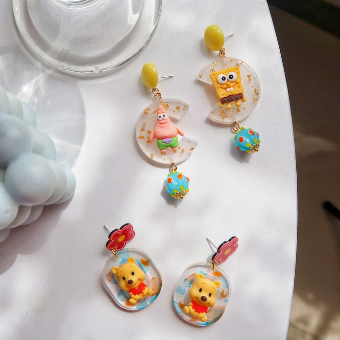 Wholesale 925 Silver Needle Cartoon Resin Earrings (M) JDC-ES-XNWE010