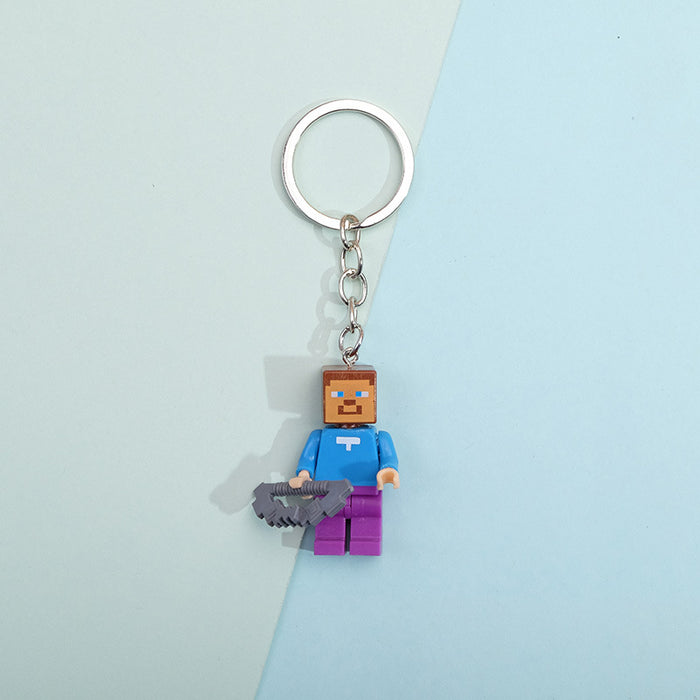 Wholesale Cartoon Plastic Building Blocks Keychain (M) JDC-KC-QMou011