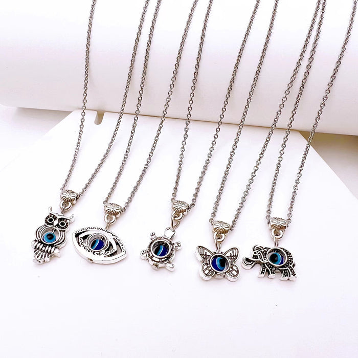 Wholesale Necklace Alloy Cartoon Small Animal Devil's Eye Clavicle Chain MOQ≥2 JDC-NE-QingH003