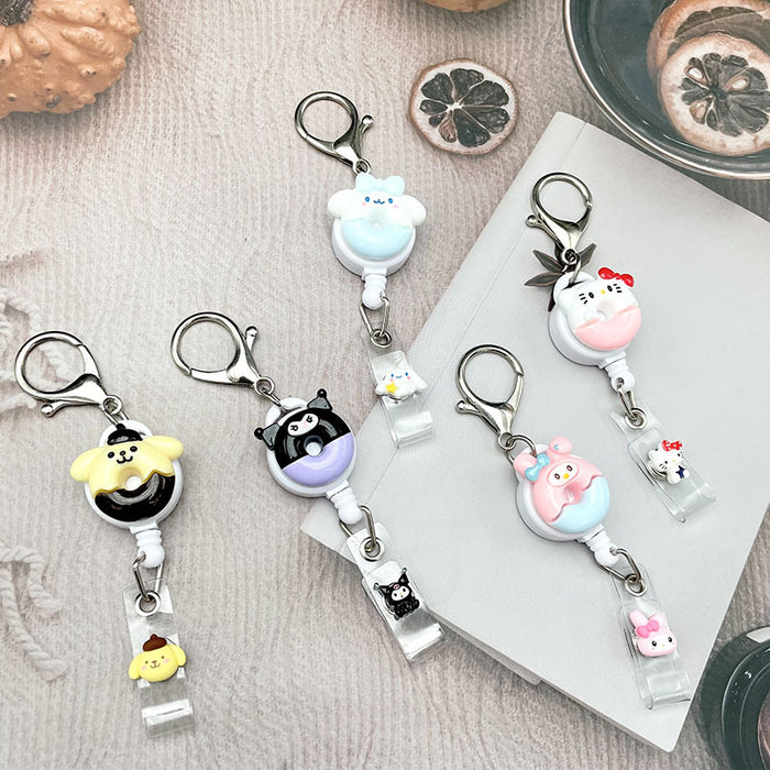 Wholesale Keychains Plastic Silicone Cute Cartoon Retractable Pull Buckle Round Cable Puller (S) MOQ≥2 JDC-KC-DKWH004