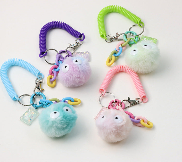 Jewelry WholesaleWholesale Gradient Doll Hairball Phone Cord Keychain MOQ≥2 JDC-KC-ShuL001 Keychains 舒雷 %variant_option1% %variant_option2% %variant_option3%  Factory Price JoyasDeChina Joyas De China