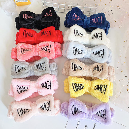 Jewelry WholesaleWholesale Letter OMG Bow Ladies Hair Tie Wash Hairband JDC-HD-JSH001 Headband 九色花 %variant_option1% %variant_option2% %variant_option3%  Factory Price JoyasDeChina Joyas De China