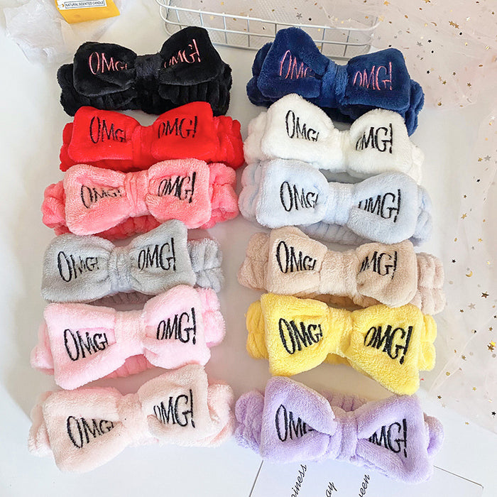 Jewelry WholesaleWholesale Letter OMG Bow Ladies Hair Tie Wash Hairband JDC-HD-JSH001 Headband 九色花 %variant_option1% %variant_option2% %variant_option3%  Factory Price JoyasDeChina Joyas De China