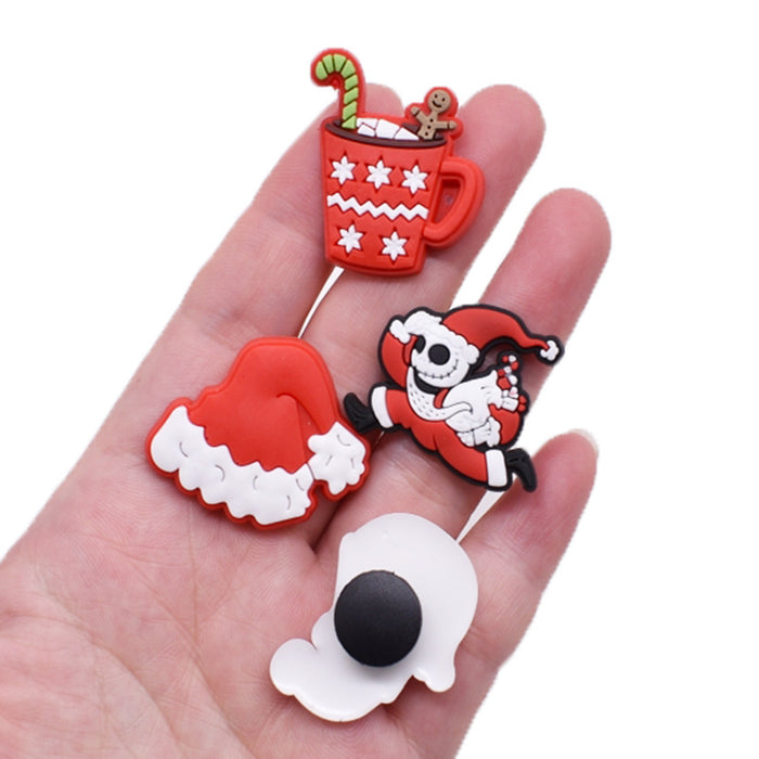 Wholesale Croc Charms Random 100pcs Cartoon Cute PVC DIY Accessories Christmas JDC-CCS-SWen003