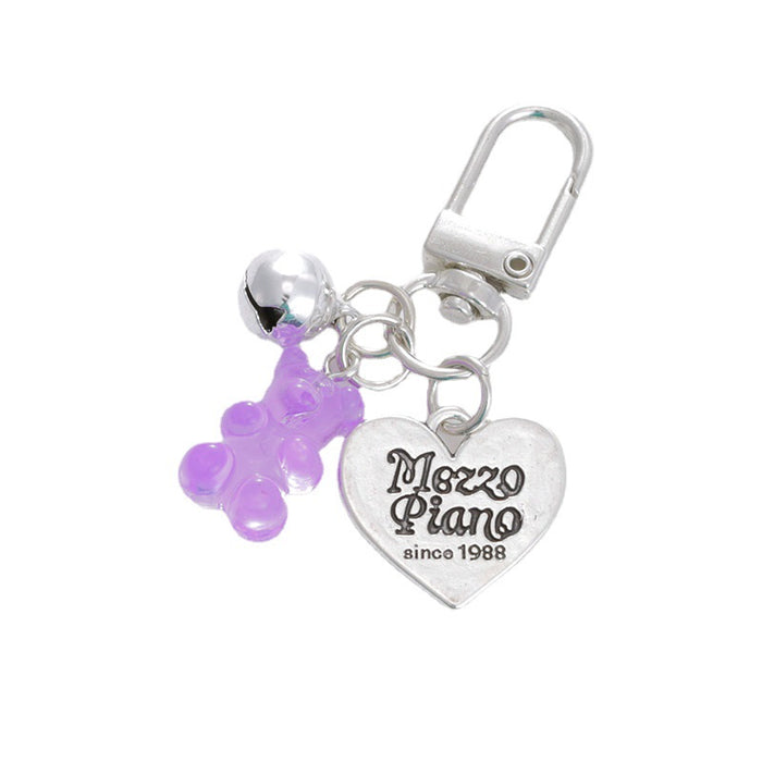 Jewelry WholesaleWholesale cute bear bell pendant girl heart metal keychain JDC-KC-Yaoyun016 Keychains 瑶韵 %variant_option1% %variant_option2% %variant_option3%  Factory Price JoyasDeChina Joyas De China