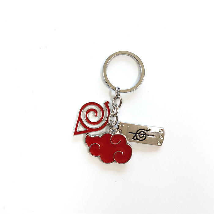 Wholesale Keychains For Backpacks Keychain Xiao Tissue Red Cloud Pendant Konoha Logo Alloy Pendant (M) MOQ≥2 JDC-KC-ZhenL001