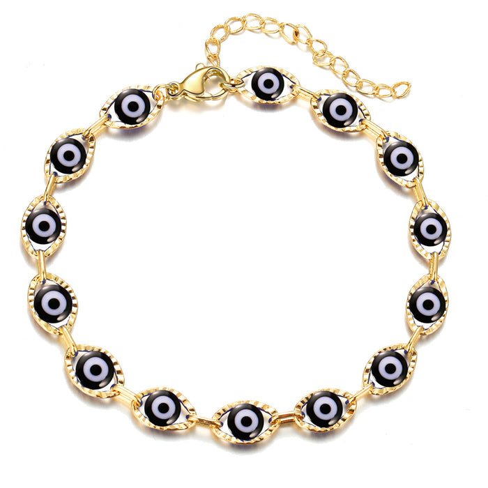 Wholesale Devil's Eye Anklet Lucky Blue Eyes Boho MOQ≥2 JDC-AS-ChuJ002