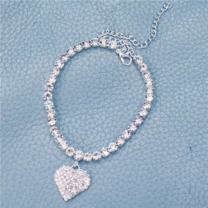 Wholesale Crystal Heart Rhinestone Anklet JDC-AS-JiaZ005