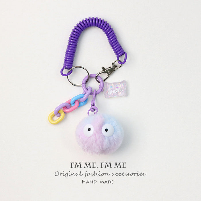 Jewelry WholesaleWholesale Gradient Doll Hairball Phone Cord Keychain MOQ≥2 JDC-KC-ShuL001 Keychains 舒雷 %variant_option1% %variant_option2% %variant_option3%  Factory Price JoyasDeChina Joyas De China