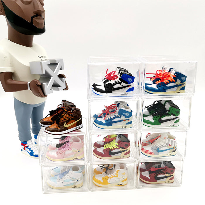 Wholesale Enamel Sneakers Plastic Transparent Box Keychains Ornaments JDC-KC-TuoH009