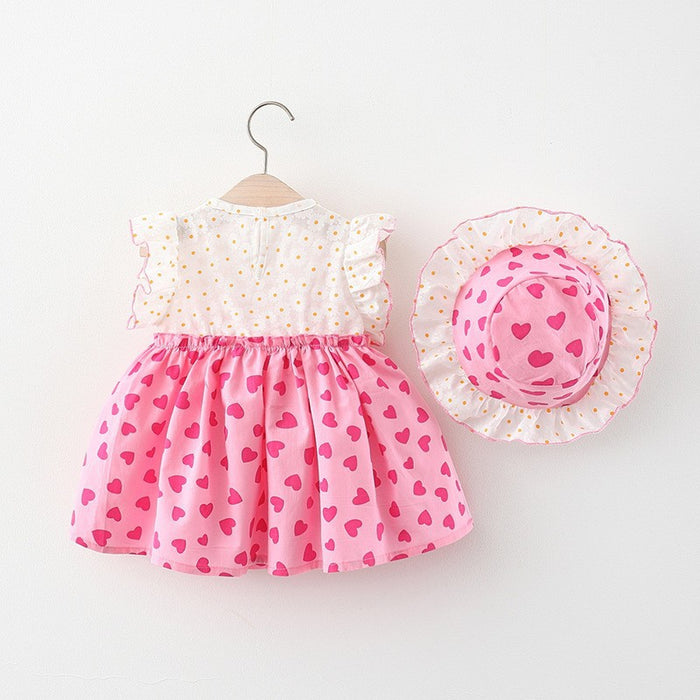 Jewelry WholesaleWholesale Cotton Girls Flower Matching Love Dress With Hat JDC-BC-YiBei001 Baby clothes 熠贝 %variant_option1% %variant_option2% %variant_option3%  Factory Price JoyasDeChina Joyas De China