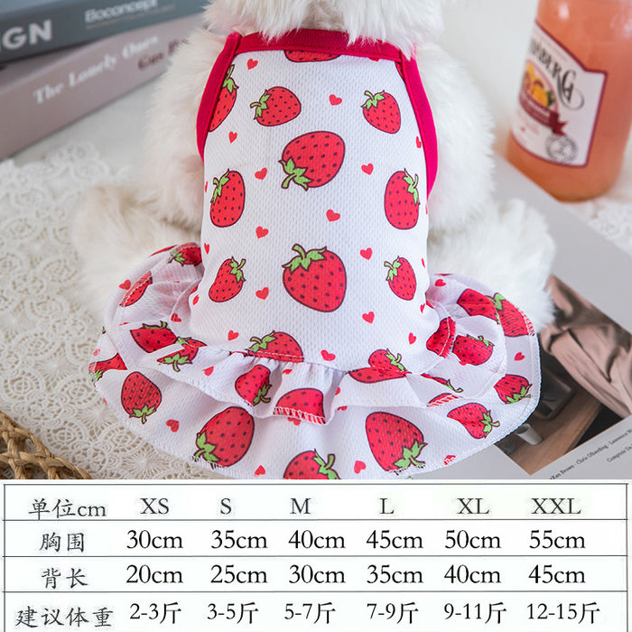 Wholesale Dog Clothes Print Suspender Skirt Bichon Teddy MOQ≥2 JDC-PC-JYa005