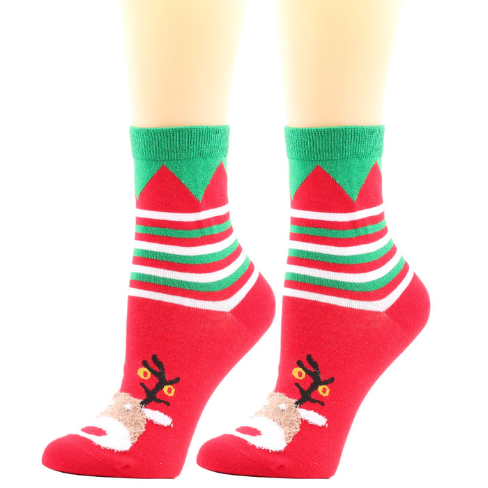 Wholesale Socks Polyester Christmas Santa Claus Elk MOQ≥3 JDC-SK-XQ020