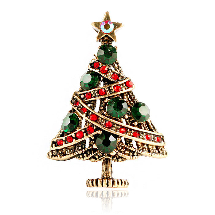 Wholesale Brooch Alloy Vintage Diamond Christmas Tree JDC-BC-ZhuiX001