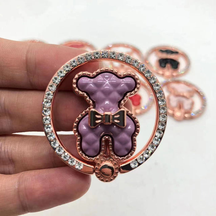 Wholesale Grips Zinc Alloy Bear Cartoon Mobile Phone Ring Buckle Paste MOQ≥2 JDC-PS-AKK002