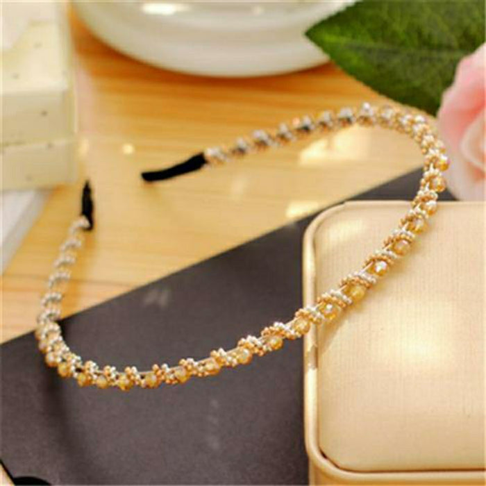 Wholesale Hand Winding Crystal Headband Wearing Bead Rhinestones JDC-HD-JunK002