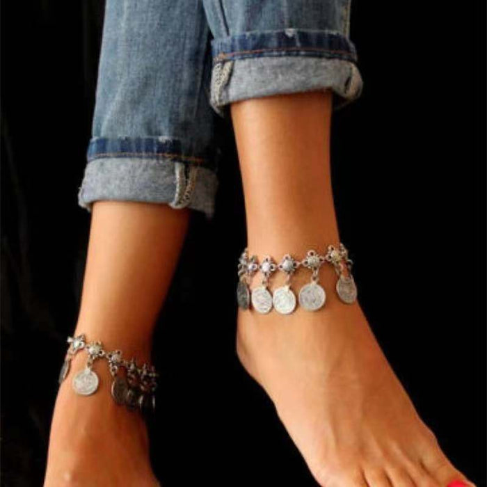 Jewelry WholesaleWholesale Coins Antalya Pusay Beach Ankle Fringe Coin Anklet JDC-AS-LiangY001 Anklets 靓颖 %variant_option1% %variant_option2% %variant_option3%  Factory Price JoyasDeChina Joyas De China